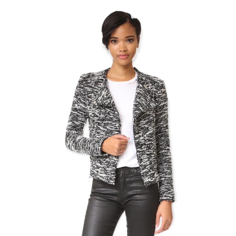 Generation Love Blazer Brittany Boucle Tweed Black White Blazer Jacket S